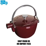 Staub Cast IRON1.2 Qt, Round, Tea Kettle, Grenadine New. Price: $335.98.