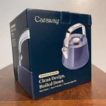 Caraway Home 64OZ Whistling Tea Kettle Navy: Stainless Steel Stovetop New. Price: $93.99.