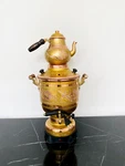 5 Lt-yellow Electric Copper Samovar-thermostat Tea Set,cylinder Kettle New. Price: $497.50.