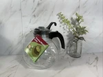 Medelco Glass Stovetop Whistling Tea Kettle 12 Cup New With Tags. Price: $23.70.