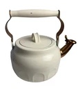 New Hearth & Hand With Magnolia Cream Teapot Copper Accents 2QT Pre- Love Used. Price: $29.86.