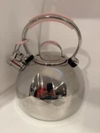 Kitchenaid 2 Qt. Whistling Tea Kettle Stainless Steel Cook For The Cure W/ Pink Used. Price: $33.00.