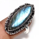 925 Silver Plated Fiery Labradorite Ring Us Amazing Gift Most Beautiful Mj New. Price: $8.99.