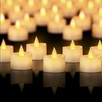 Realistic Flameless Tea Lights - 50 Pack Mega Bulk Set With Dancing Flicker, Hea New. Price: $30.64.