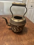 Mixed Metal Water Kettle, Sunflower Motif Early 20TH Century No Lid Used. Price: $28.00.