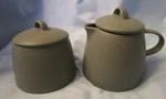 Crate And Barrel Linden Sugar Creamer Set Kathleen Wills Sage Green Used. Price: $20.75.