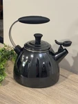 Creuset Enamel-on-steel Halo 1-1/2 Quart Teakettle Pot Onyx Black Rare Used. Price: $69.88.