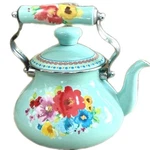 Pioneer Woman Breezy Blossom 1.9-QUART Tea Kettle Enamel Steel Floral New. Price: $72.00.