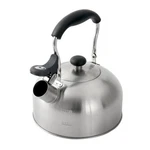 Mainstays 1.8-LITER Whistle Tea Kettle, Induction Compatible, Stainless Steel, New. Price: $24.92.