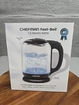 Chefman 1.7L Electric Glass Kettle W/ Led Indicator Light, Automatic Shutoff New. Price: $19.99.