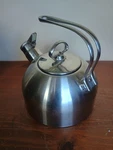 Harmonica Whistle Tea Pot Chantal Stainless Steel Classic Kettle 1.8 Qt Used. Price: $48.00.