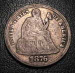 Old Us Coins Silver 1876 Cc Highgrade Liberty Seated Dime 10C. Price: $79.95.