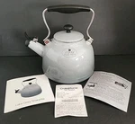 Chantal Kettle Teapot 1.7QT Enamel On Steel Lake Grey Fade To Gray 2018 Nwt Read Open. Price: $79.99.