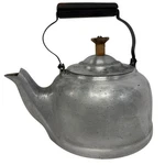 1911 Wagner Ware Sidney 6QT Colonial Tea Kettle Aluminum Wooden Handle Used. Price: $49.45.