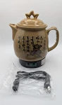 Nos 14.3-CUP Brown Ceramic Electric Kettle W/ Herb Cooking And Keep Warm Setting Open. Price: $50.00.