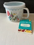 Pioneer Woman Floral Enamel Measuring Bowl 6 Cup With Lid Handle New Tag. Price: $24.99.