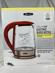 Bella 1.7 Liter Glass Electric Kettle Boil Cups Of Water 6-7 Min. Red New. Price: $21.87.