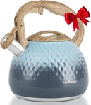 Hauce Radio 2.5 Qt Whistling Tea Kettle Stainless Steel Wood Handle Induction New. Price: $68.72.