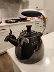 Creuset Enamel-on-steel Halo 1-1/2-QUART Teakettle, Black Rare Used. Price: $149.88.