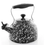 Chantal 1.7QT. Enamel-on-steel Vintage Spatter Tea Kettle White With Black New. Price: $102.00.