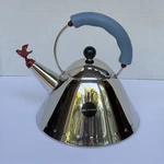 Alessi 9093 Michael Graves Kettle With Bird Whistle, Blue Handle. Beautiful! Used. Price: $89.96.