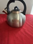 Luxgrace 3.1 Quart Teal Whistling Kettle For Stove Top, Stainless Steel Used. Price: $25.00.