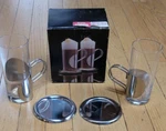 2 Steel Function Irish Coffee Tea Glogg Glasses 18/10 Sleeve/coasters Denmark New. Price: $10.39.