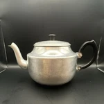 Vintage Tower Aluminum Tea Kettle 6 Cup Silver Black Handle With Lid Used. Price: $18.00.
