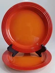 Le Creuset Stoneware Dinner Plate Of 2, 27CM, 10.5", Flame, Brand. Price: $54.99.
