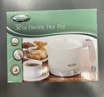 Nos Kitchen Gourmet 32 Oz. Electric Hot Pot White Used. Price: $29.99.