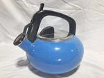 Kamenstein Blue Enamel Tea Kettle Water / Pot Vintage Stove Top Used. Price: $42.44.