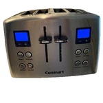 Cuisinart 4-SLICE Stainless Steel Toaster Dual Control Lcd Bagel Defrost Tested Used. Price: $59.00.