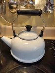Creuset Enamel On Steel Tea Kettle 1.7 Qt. White **no Whistle** Q3101-59 Used. Price: $32.00.