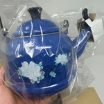 Creuset Blue Floral Lotus Whistling Tea Kettle 1.25 Qt Enamel On Steel Nib New. Price: $119.95.