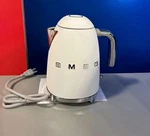 New Smeg KLF03GRUS Retro Style Electric Tea Kettle - In Matte White Open. Price: $219.99.