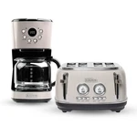 Haden Dorset 12 Cup Coffee Maker & 4 Slice Wide Slot Toaster, Putty Chrome New. Price: $199.98.