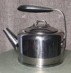 All-clad Stainless Steel Kettle Stovetop Teapot Fixed Handle Classic Guc Used. Price: $39.99.