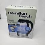 Hamilton Beach 1.7 Liter Illuminated Glass Kettle Model 40869 Open. Price: $16.00.