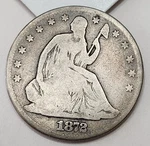 1872 Seated Liberty Half Dollar 50C - 150+ Years Old. Price: $64.95.