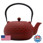 Yjx 60.9 Fl Oz Cast Iron Teapot Large Kettle For Stove Top Red New. Price: $111.04.