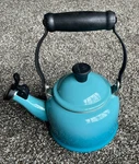 Creuset Whistling Tea Kettle - Caribbean Blue 1.25 Qt / 1.2L Nwt No Box New. Price: $69.95.