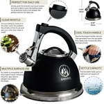 Barvivo 3QT Whistling Tea Kettle Black Nib New. Price: $22.79.