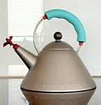 Alessi 9093 Bird Kettle Michael Graves Vintage Matte Platinum Grey Made Italy Used. Price: $200.00.