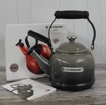 Creuset Enamel On Steel 1.25 Quart Demi Tea Kettle, Oyster - New. Price: $79.95.