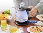 Elite Gourmet EKT1001B Electric Bpa-free Glass Kettle, Cordless 360 Base, New. Price: $24.69.