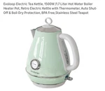 Electric Tea Kettle, 1500W /1.7 Liter Hot Water Boiler Heater Pot, Green Grey New. Price: $35.00.