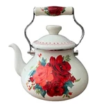 New Pioneer Woman Tea Kettle Cheerful Rose 2 Quart White Floral Enamel Steel. Price: $28.95.