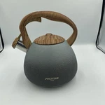 Poliviar Stainless Steel Stovetop Whistling Tea Kettle 2.7QT 7379 Wooden Handle Open. Price: $22.00.