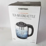Chefman Glass Tea Infusing Cordless Electric Kettle 1.7L Led Illuminated Open. Price: $25.38.