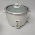 8 Cup Rice Cooker White With Glass Lid Long Cord Elite By Maximatic Used. Price: $17.00.